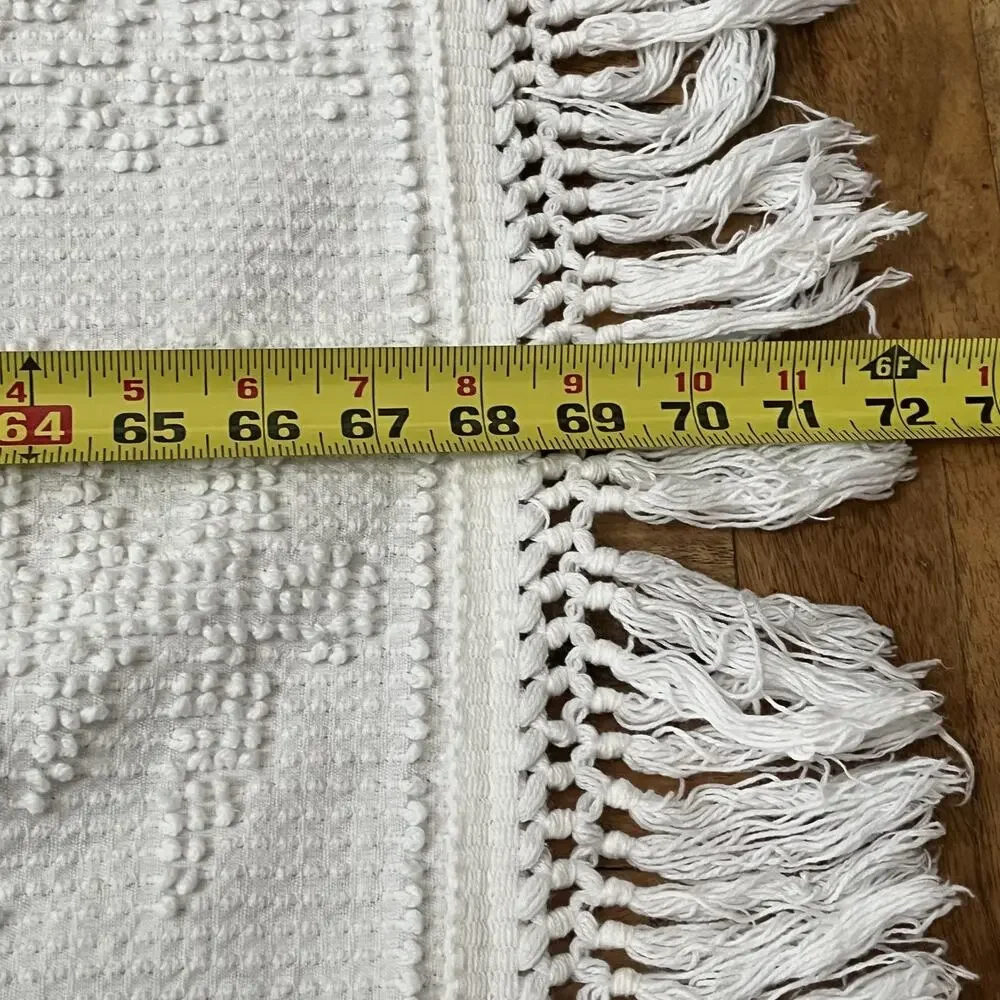 Vtg Williamsbury 50s White Chenille Hobnail Bedspread Cottagecore